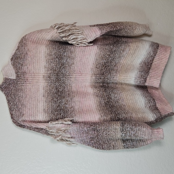 Frye & Co. Open Front Ombre Knit Cardigan Fringe Sleeve Women’s Size L - Picture 7 of 12